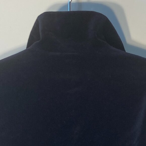 Talbots SZ 4P Navy velvet boxy blazer jacket Dark Romantic Formal Whimsigoth - Picture 8 of 10